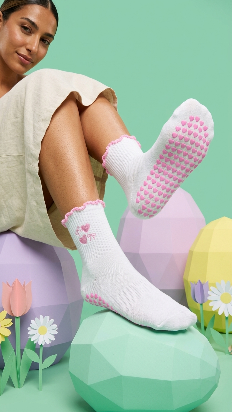 Ballet socks ribbon heart